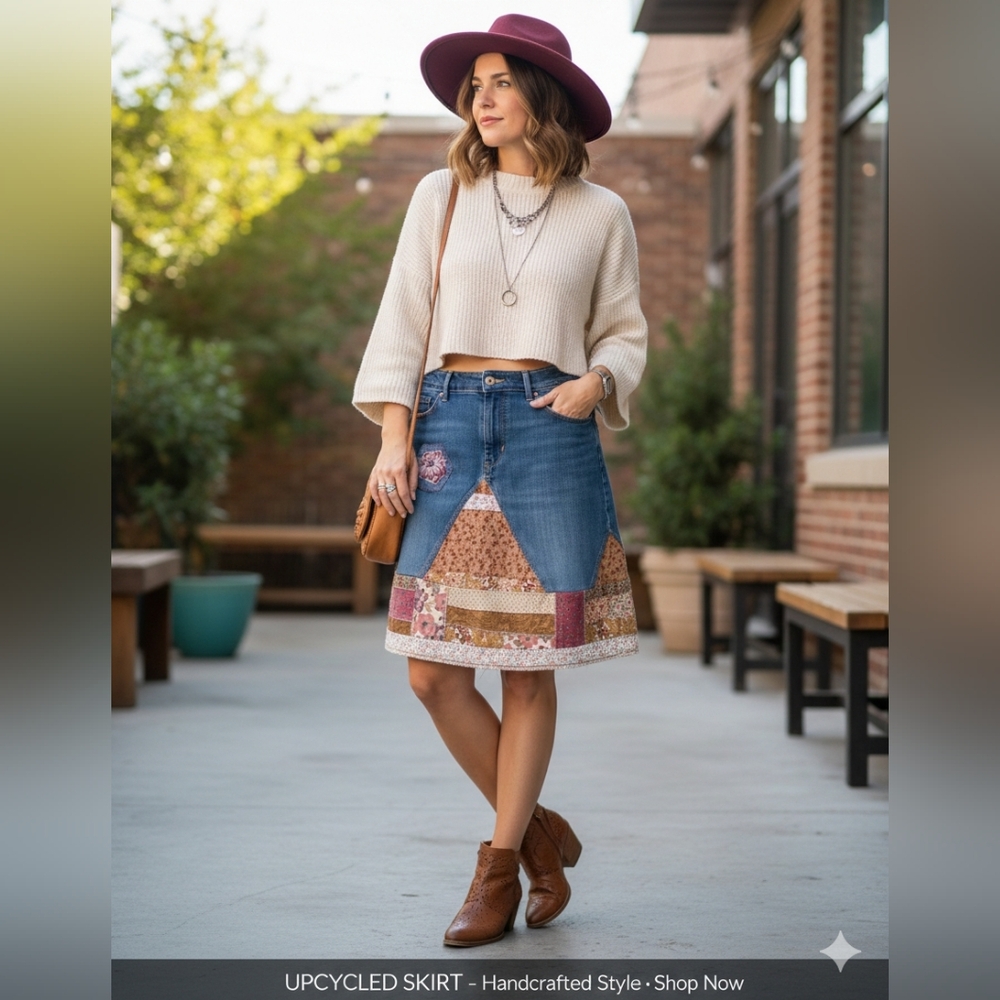 Upcycled Molly Made It  Jeans Skirt For Any Age